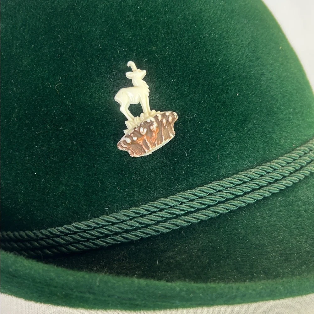 Fritz Gunzrodt Original Robinsport Green Alpine Felt Hat & 3 Vintage Hat Pins